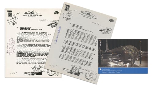 Enola Gay Jacob Beser, Paul Tibbets Signed Replica Copy of Directive to Deliver the Bomb