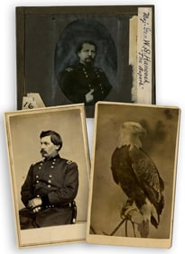 Union CDVs - Old Abe War Eagle, McClellan & Hancock Lantern Slide