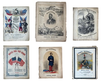 Striking Civil War Sheet Music With Grant & Incredible Illustrated Covers!