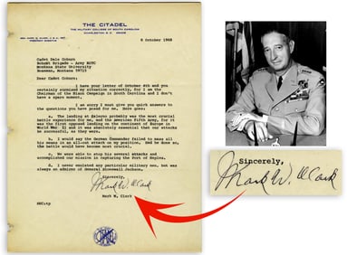 Mark Clark TLS Recounting WWII Experiences: "The German Commander failed to mass all his means in an