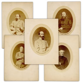 (5) Rare Portrait Photographs of Confederate Generals by Sterling McIntyre: Cooper, Ewell, Loring,