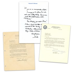 Winters, McAuliffe & Schwarzkopf (3) Signed Letters- Great Military Content!