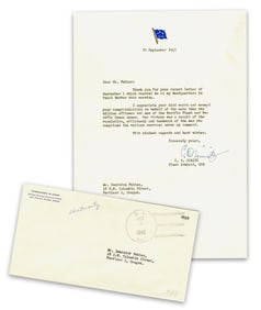 Nimitz Accepts Congratulations For WWII Victory "on behalf of… two million officers"