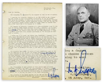 Mathew Ridgway TLS Recounting "Operation Ripper" From Korean War Experiences, Amazing Content