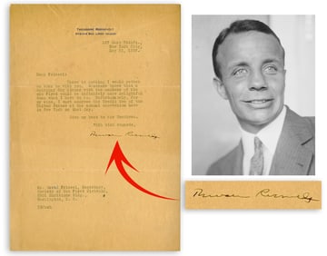 Theodore Roosevelt III TLS to former WWII First Infantry Division Member: "Cantigny Day dinner with