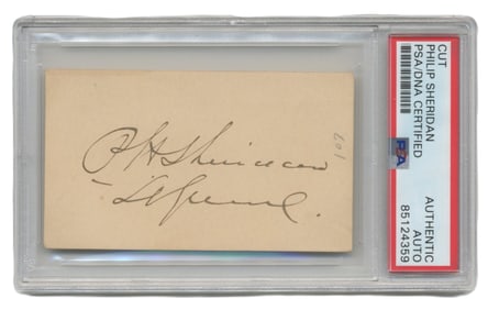 Philip Sheridan, Union General, PSA Slabbed Signature with Rank