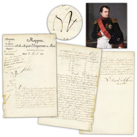 Napoleon Troop Movement Directive Boldly Signed "N" Re: Raising Troops In Advance of Russian