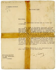 Charles de Gaulle Historic TLS Re: Fate of Elderly Marshal Pétain Serving Out His Life Prison