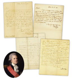 Earl George Macartney, (3) ALS re: Cornwallis, Tipu Sultan & Treaty of Mangalore