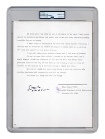 Edward, Duke of Windsor PSA GEM MT 10 Signed Abdication Radio Address, Souvenir Typescript