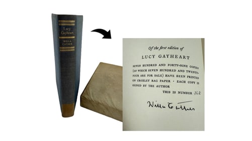 Willa Cather Signed 1st Ed. "Lucy Gayheart"