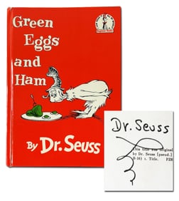 Dr. Seuss Boldly Signed Copy of "Green Eggs and Ham"