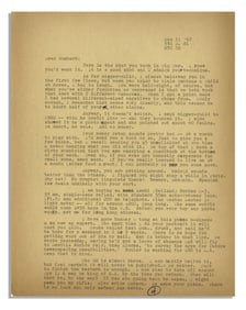 Hunter S. Thompson TLS Mentioning "The Rum Diary": "I...feel certain it will never be published. No