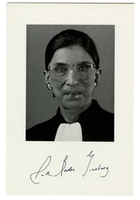 Ruth Bader Ginsburg Signed Photograph as Associate Justice of the Supreme Court