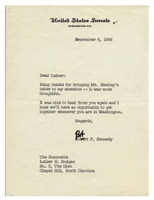 Robert Kennedy Sends Thanks to JFK’s Former Secretary of Commerce