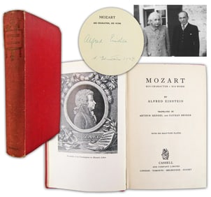 Albert Einstein & Alfred Einstein Signed Book On Mozart! Beckett LOA