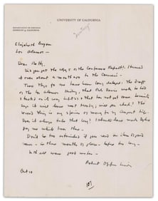 Oppenheimer Writes Secretary About Recent Meeting of Physicists and Los Alamos History