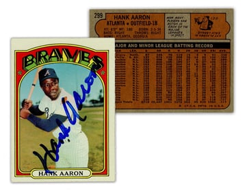 Hank Aaron Signed Topps #299 Baseball Trading Card