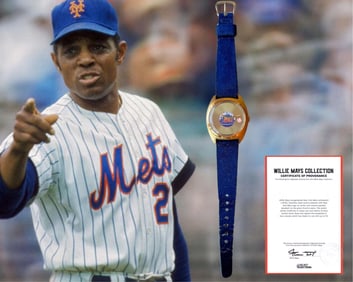 Willie Mays' Personally Owned & Signed Mets Watch! A Ton of Use! Ex. Mays Estate