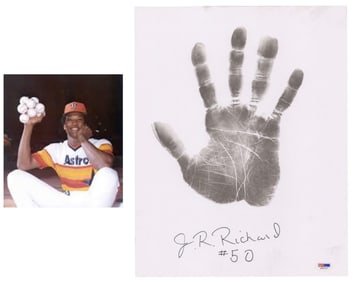 Unique J.R. Richard Handprint, Signed Oversize! PSA