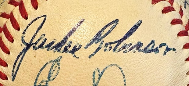 Bold Jackie Robinson & 1956 Brooklyn Dodgers Team Signed Baseball ft. Campanella, Hodges, Reese &