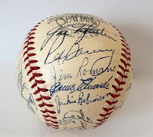 Lovely Jackie Robinson & 1950 Brooklyn Dodgers Team Signed Baseball ft. Snider, Campanella, Reese