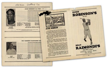 1951 Official Score Book, "Jackie Robinson's All Stars, Billy Raimondi's Major-Minor Leaguers"