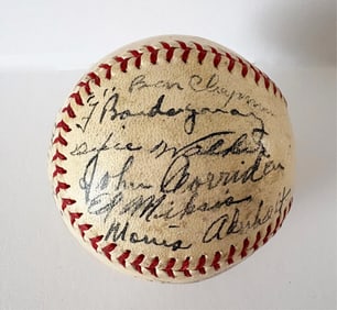 1944 Brooklyn Dodgers Signed Baseball ft. Walker, Galan, Davis & Melton! 21 Signatures, PSA