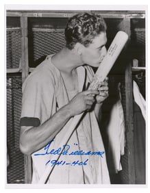 Ted Williams Signed Oversized Photo with 1941 Batting Average Ex-Forbes