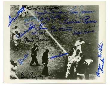 New York Giants Signed Photo of 1951 Pennant Winning Game