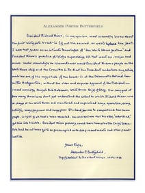 Alexander Butterfield Incredible Handwritten Testimony on Nixon's Involvement in Watergate