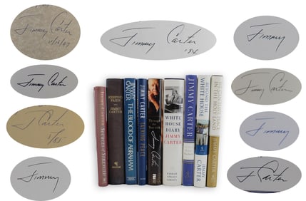 Jimmy Carter (9) Signed Presidential & Religious Book Archive: "Keeping Faith," and More