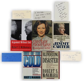 Archive of 5 Signed Books by Robert McNamara, Rosalynn Carter & Jimmy Carter
