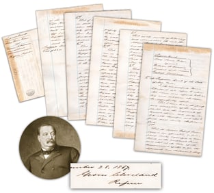 Spoiled Oysters! Rare Early Grover Cleveland Signed Document