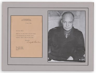 Dwight Eisenhower TLS As Supreme Commander of the Allied Expeditionary Force - Days After D-Day