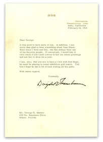 Dwight Eisenhower TLS re: Bob Hope & Golf