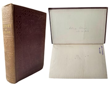 Millard Fillmore Signed Book from Personal Library on "History of Europe"