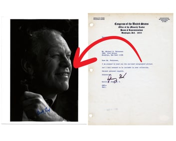Gerald Ford TLS Sending a Signed Photo to a Brooklyn Collector! JSA Holo!