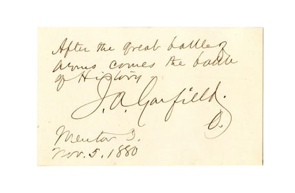 James Garfield, "After the great battle of arms comes the battle of History," Significant AQS 3 Days