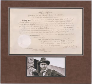 Ulysses Grant Signed Postmaster Appointment Fishkill, NY