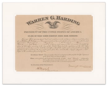 Warren Harding Boldly Signed Appointment of Postmaster