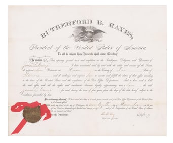 Rutherford B. Hayes DS Appointing Postmaster of Illinois