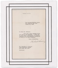Herbert Hoover TLS Thanking a Friend for a Birthday Message