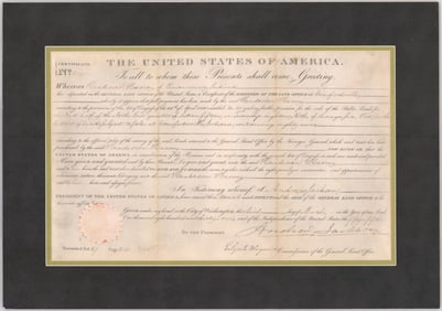 Andrew Jackson 1831 Indiana Land Deed