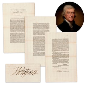 Thomas Jefferson Certifies An Act Concerning Deserters and Commerce on The High Seas!