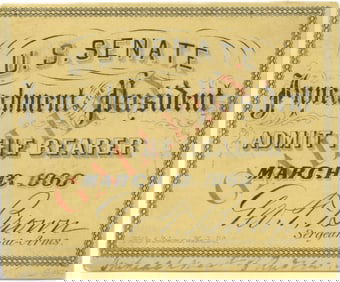 Johnson Impeachment Ticket with "Gallery" Overprint - Rare!