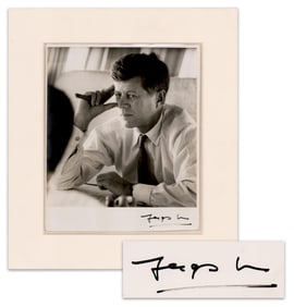 JFK Magnificent Original Jacques Lowe Signed Photo, Huge & Super Rare Since Archive Destroyed at