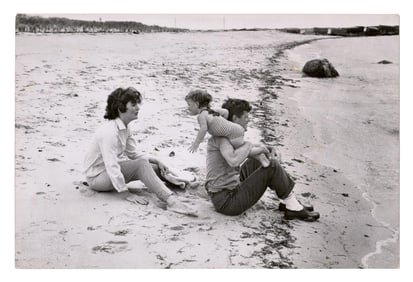Oversized "The Kennedys on Hyannis Beach", Gelatin Silver Print by Mark Shaw