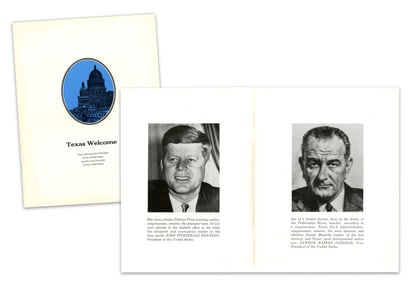 JFK Assassination: "Texas Welcome" Austin Dinner Program