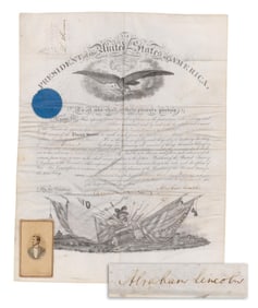 Abraham Lincoln DS Appointing 2nd Lieutenant, U.S. Infantry